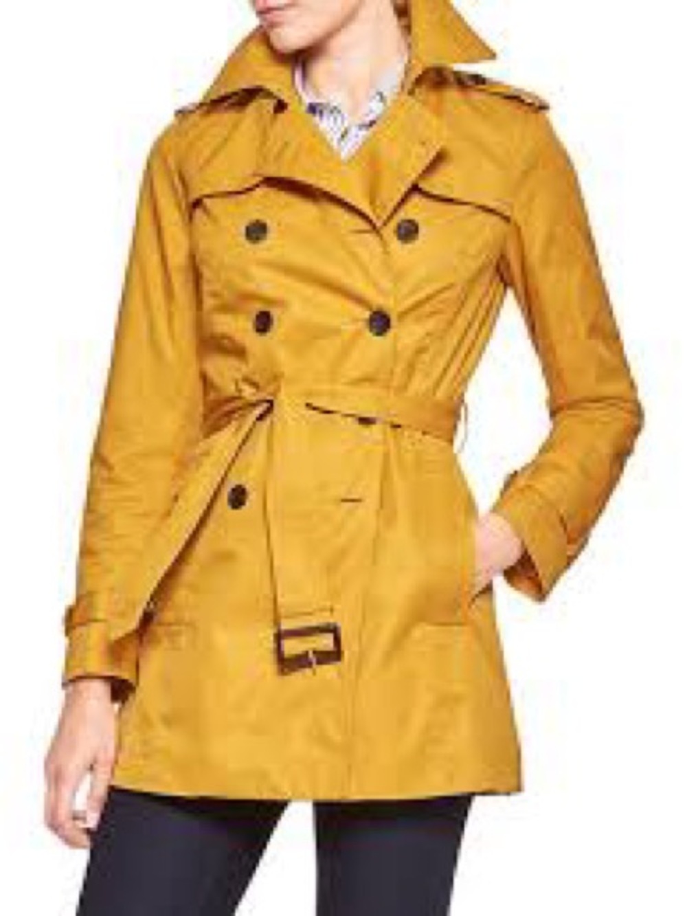Banana Republic Mustard Double-Breasted Trench Coat